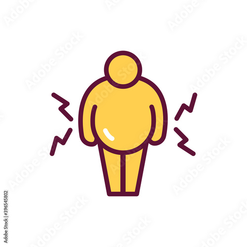 Cushing's disease color line icon. Isolated vector element.