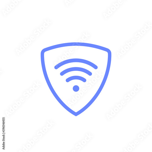 Virtual server vpn network line icon. Wifi private protect vector access safe logo shield protocol