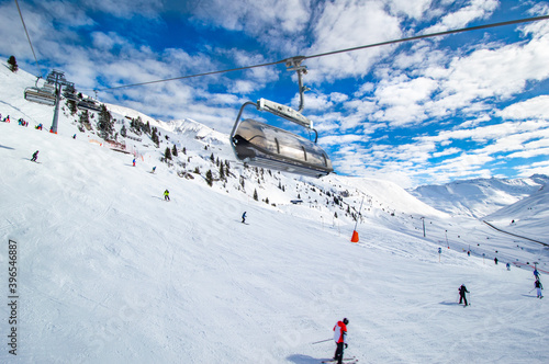 Cable car in ski resort Ski Arlberg
