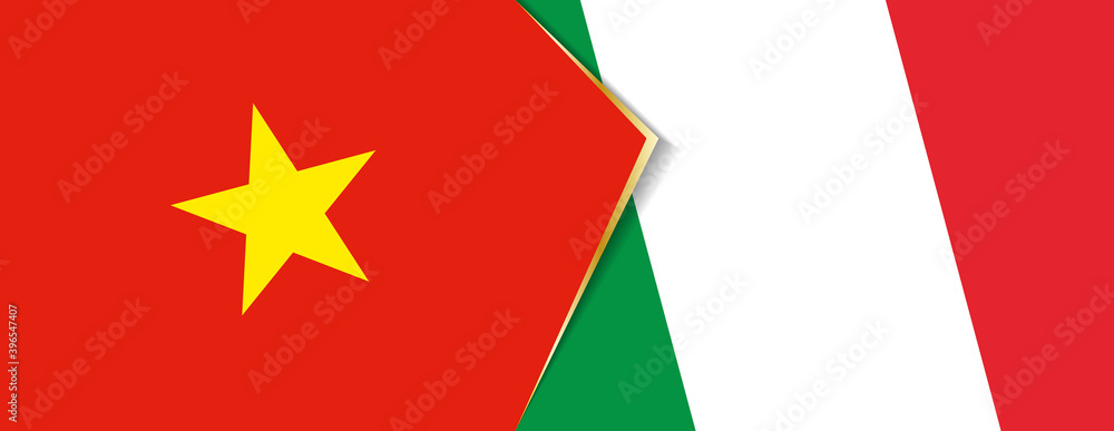Vietnam and Italy flags, two vector flags. Vietnam and Italy flags, two vector flags.