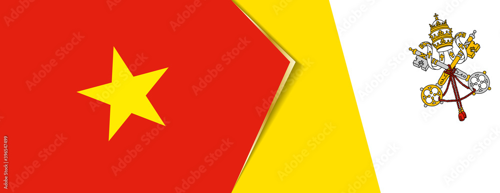 Vietnam and Vatican City flags, two vector flags. Vietnam and Vatican City flags, two vector flags.