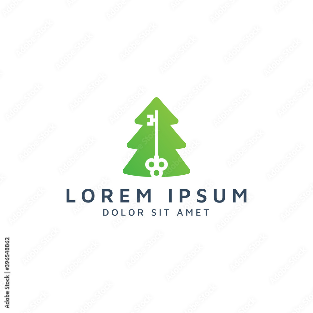 tree and key negative space logo design tree and key negative space logo design
