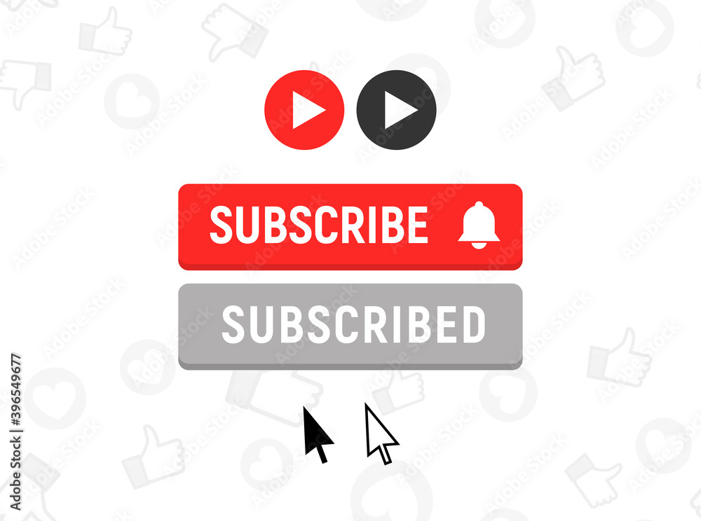 Subscription element logo bell. Subscribe now button, channel register today member icon. Subscription element logo bell. Subscribe now button, channel register today member icon.