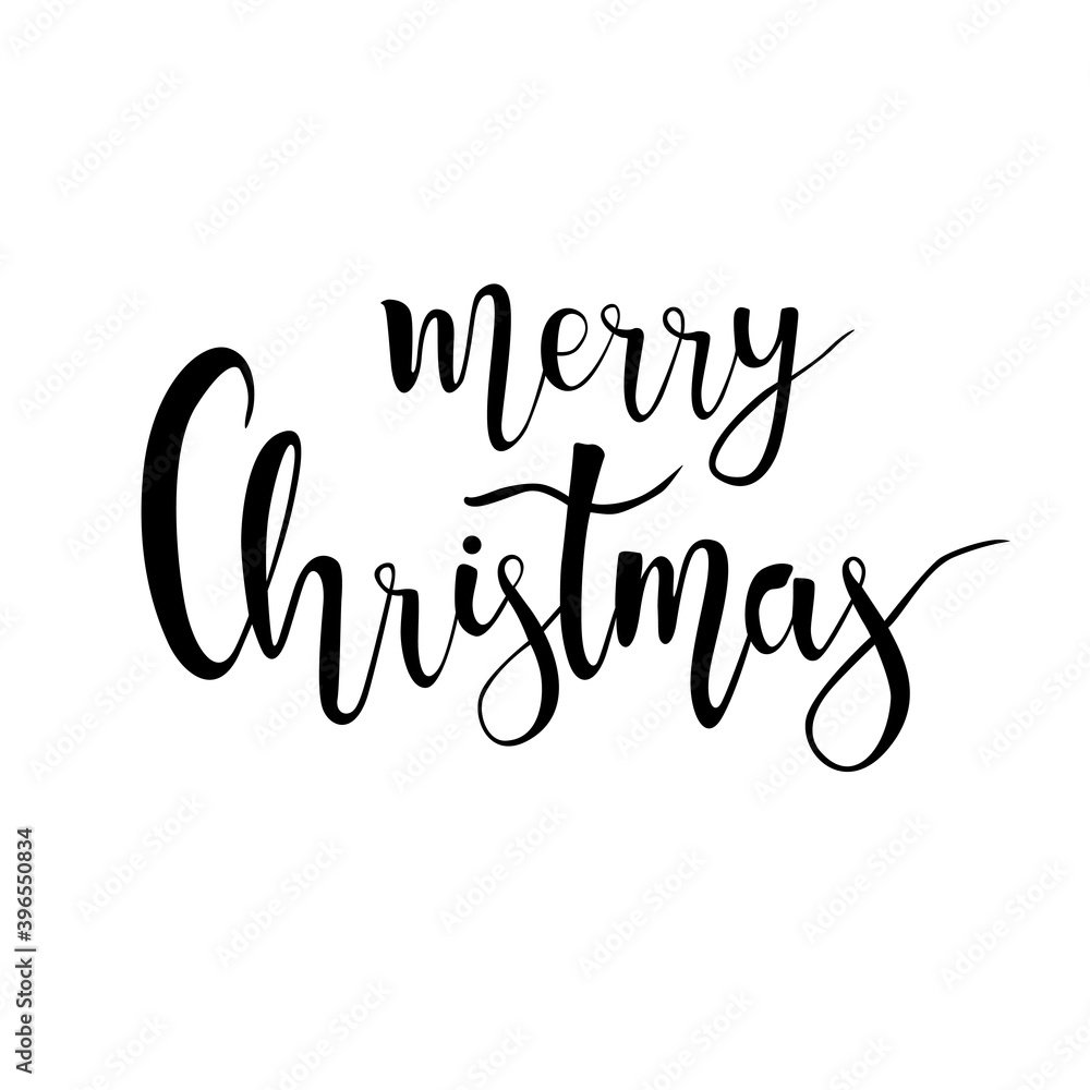 Merry Christmas. Vector holiday quotation. Handwritten modern brush lettering. Hand drawn design elements. Merry Christmas. Vector holiday quotation. Handwritten modern brush lettering. Hand drawn design elements.