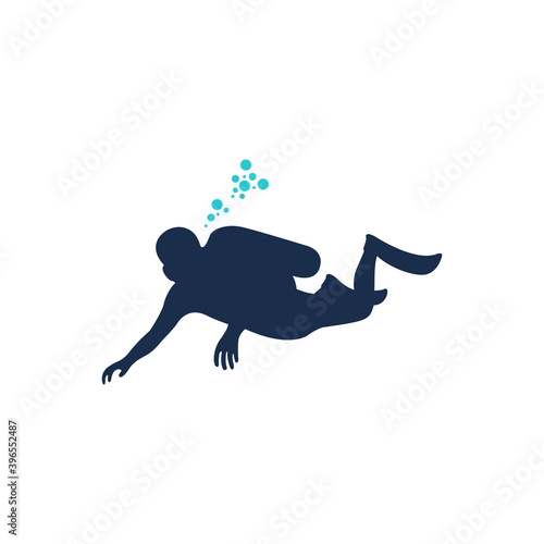 Scuba diving icon logo design