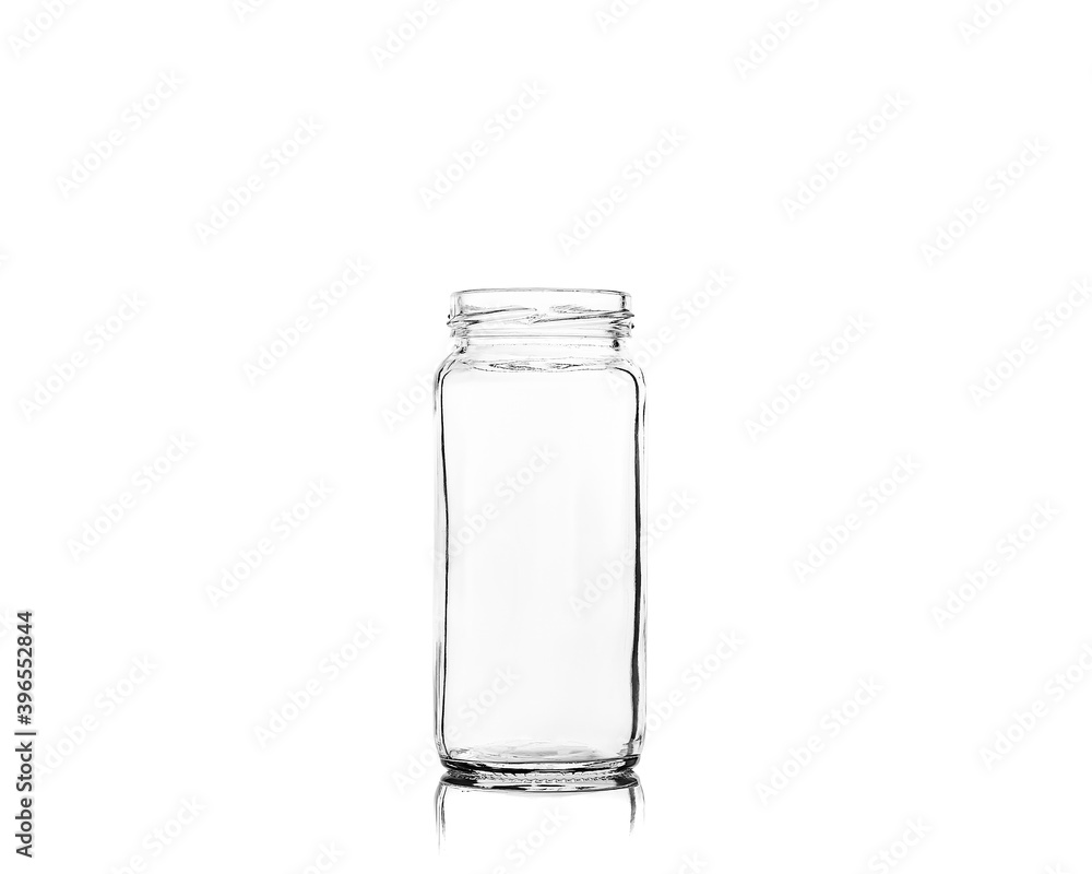 Empty glass jar isolated on white background Empty glass jar isolated on white background