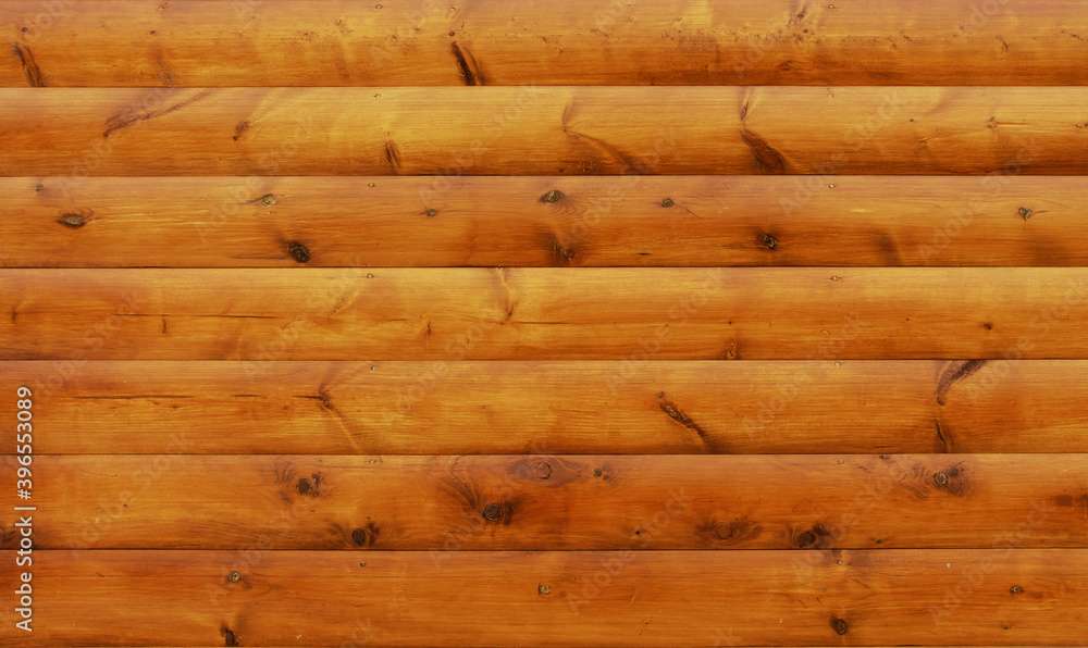Orange Wood Block House Siding Material Background.