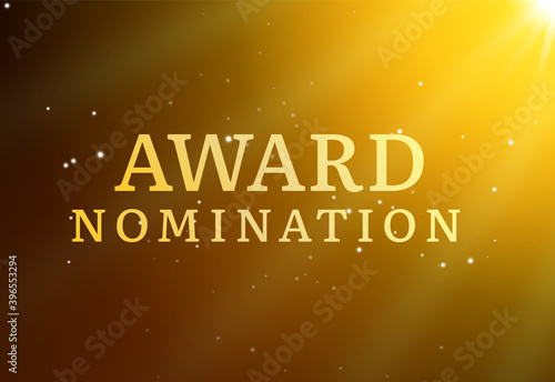 Award nomination background golden film movie vector logo ceremony poster