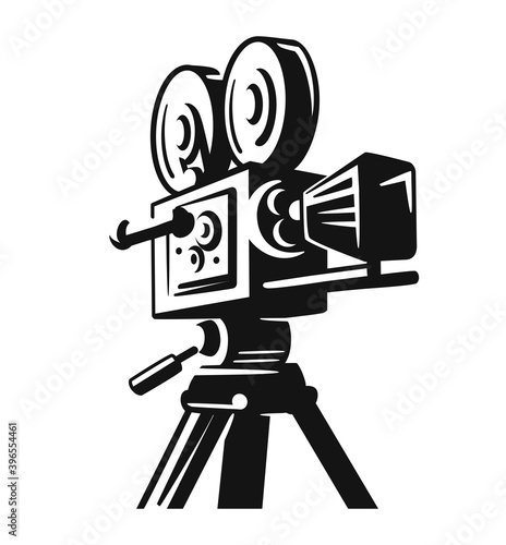 Vintage Video Camera Logo for movie or cinema project