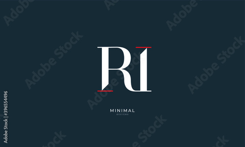 Alphabet letter icon logo RI