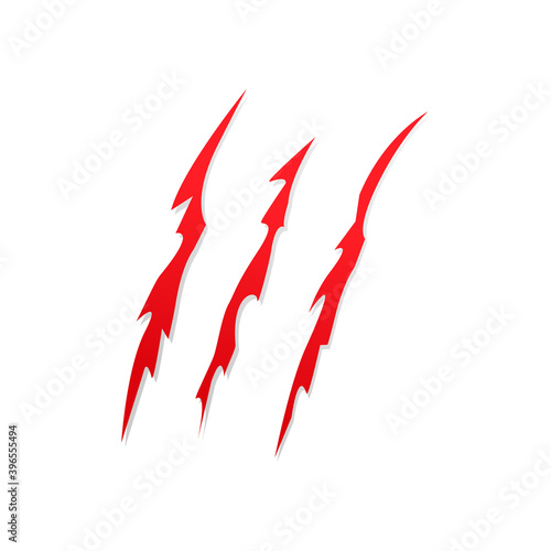 Free Download Claws scratches. Red predator claw symbol. Blood sign. Vector illustration isolated on white. - GFXLoad