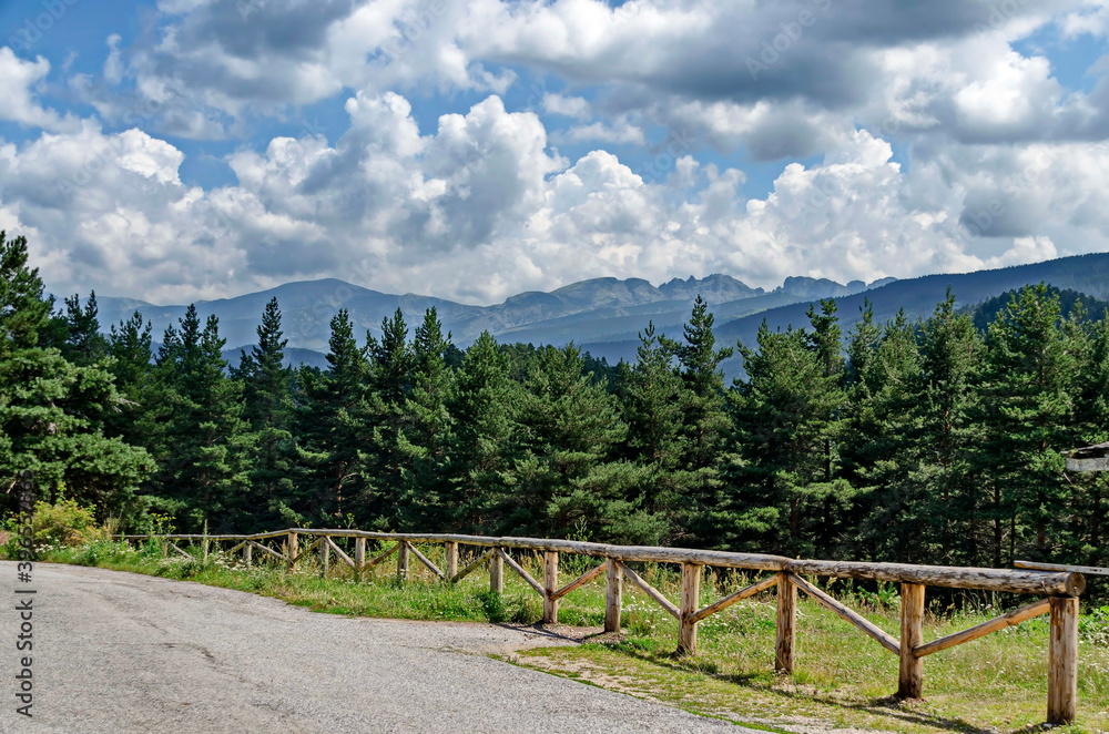 Way through green forest and high peaks in Rila mountain, Bulgaria. Way through green forest and high peaks in Rila mountain, Bulgaria.
