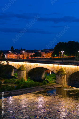 George V Bridge by night, Loire River, Orleans City, Loiret Department, The Loire Valley, France, Europe