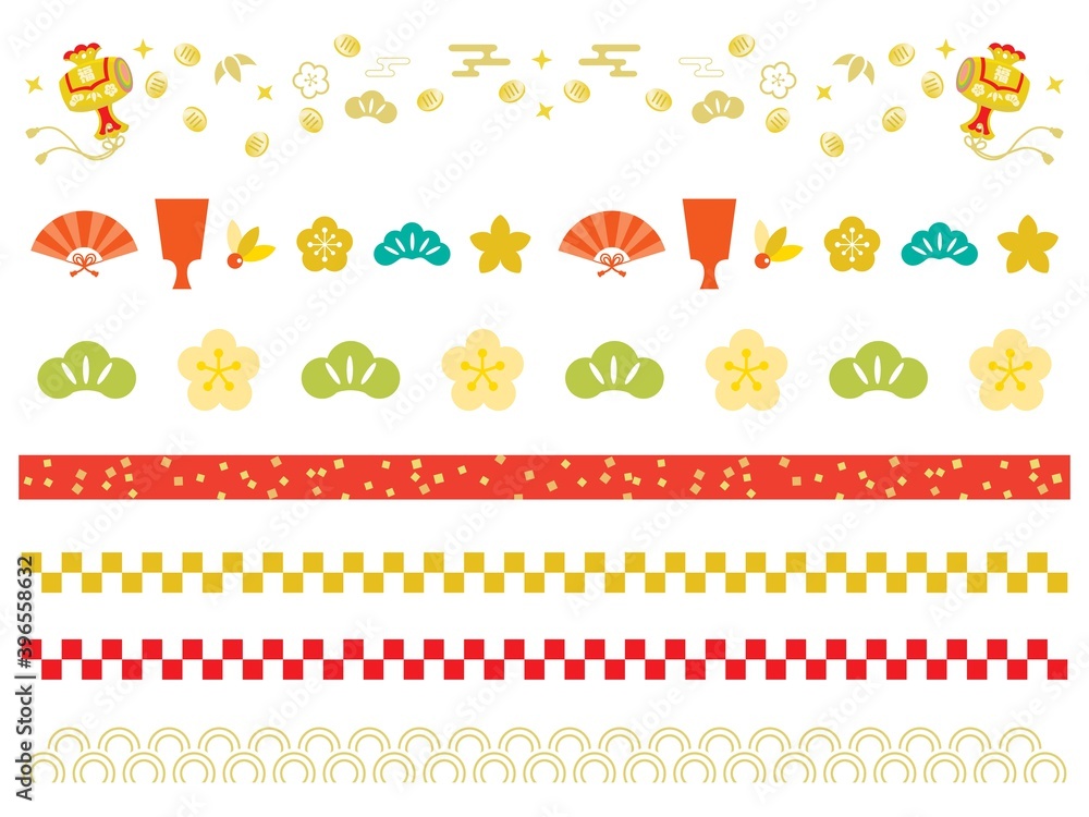 お正月の伝統柄のラインイラスト Stock Vector Adobe Stock お正月の伝統柄のラインイラスト Stock Vector Adobe Stock