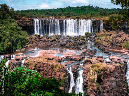 Obraz na plátně waterfall in autumn iguazu falls