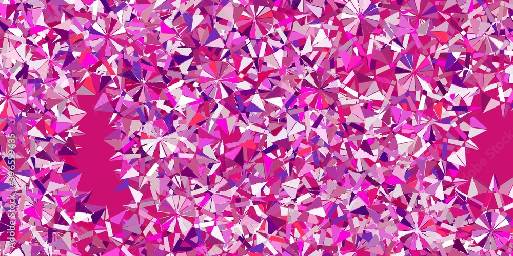 Light purple vector beautiful snowflakes backdrop with flowers.