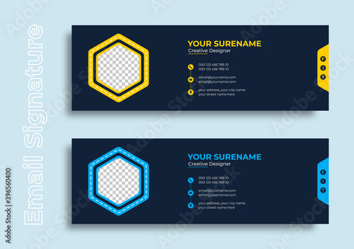 email signature design with creative  professional scoial media cover design template