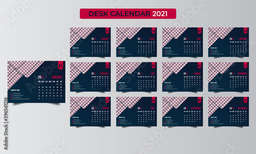 Desk calendar design 2021