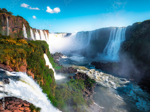 waterfall in the mountains iguazu falls 