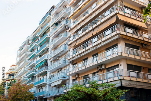 THESSALONIKI, GREECE - November 30, 2019: Typical architecture in Thessaloniki city, Greece