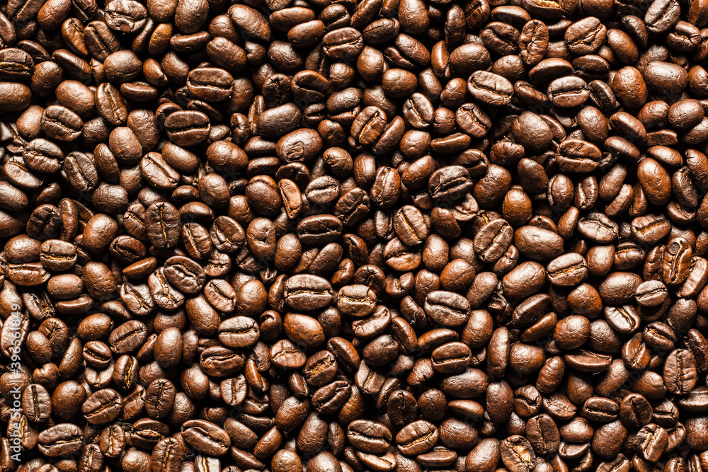 Fototapeta premium Roasted Coffee Beans background texture. 