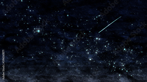 流れ星と天の川銀河と満天の星空の背景イメージ素材