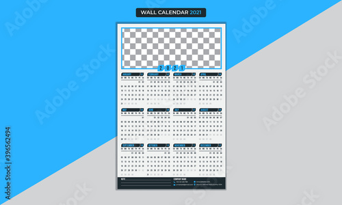 Modern and creative wall calendar 2021 for corporate business