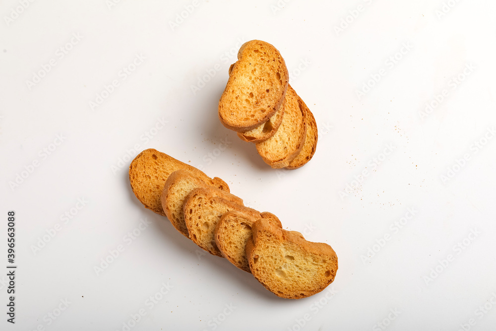 crispy rusk, cake rusk over white background Stock Photo | Adobe Stock