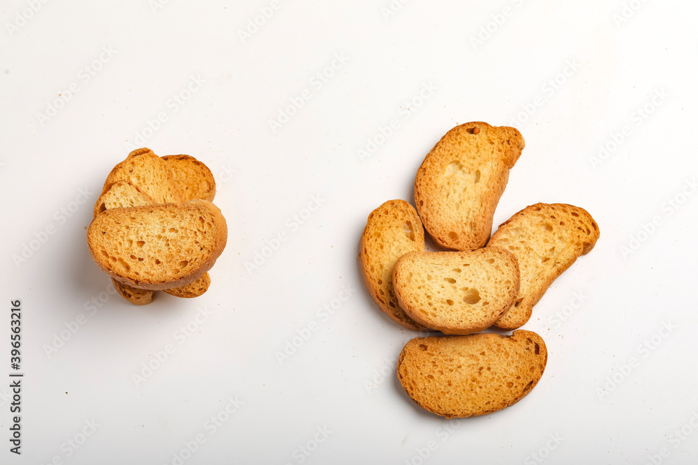 crispy rusk, cake rusk over white background Stock Photo | Adobe Stock