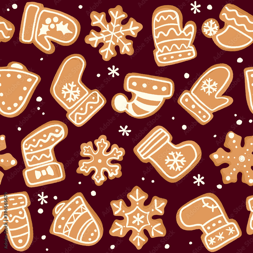 Decorative vector seamless pattern with Christmas and New Year decoration. Decorative vector seamless pattern with Christmas and New Year decoration.
