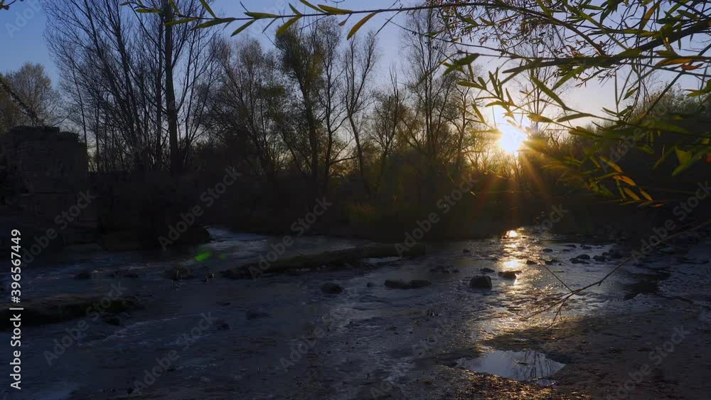 River bank at sunset, beautiful views River bank at sunset, beautiful views
