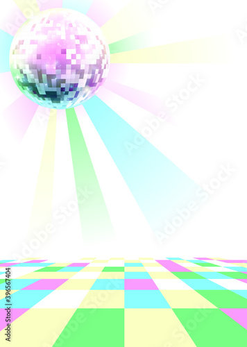 A retro disco mirror ball background like from a nightclub dance floor from the 1980s or 70s