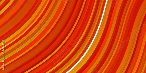 Light Red, Yellow vector pattern with curves.