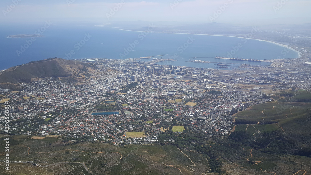 View over Cape Town from the Table Mountain