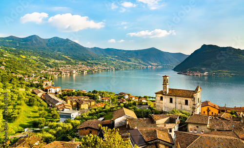 Fototapeta Naklejka Na Ścianę i Meble -  Church of Saints Rocco and Nepomuceno in Marone at Lake Iseo in Nothern Italy