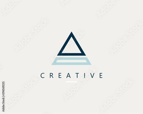 Simple triangle logo. Geometric shape icon creative idea design element.