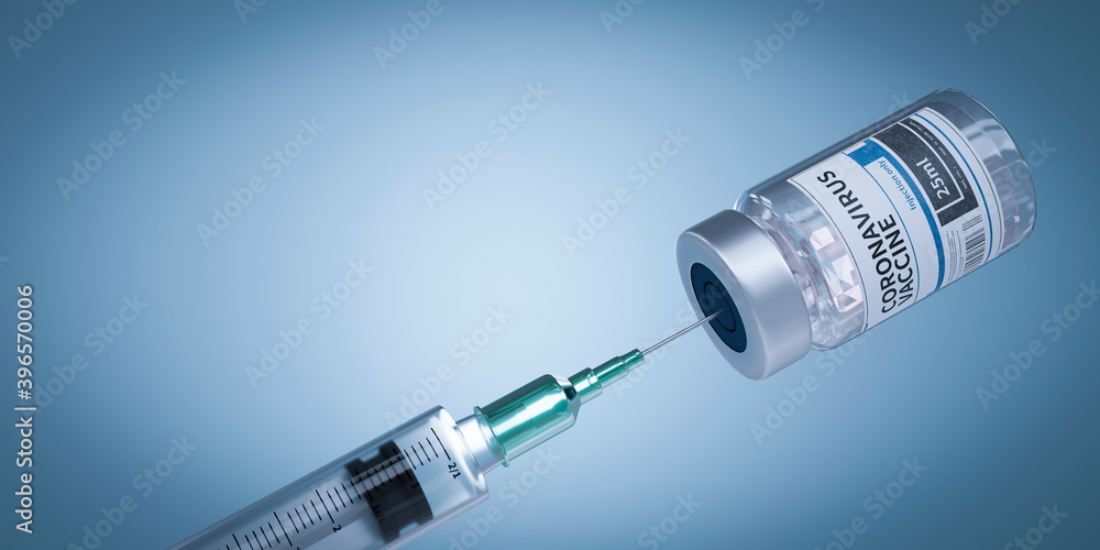 ampoules with Covid-19 vaccine on a laboratory bench. to fight the coronavirus. 3d render ampoules with Covid-19 vaccine on a laboratory bench. to fight the coronavirus. 3d render