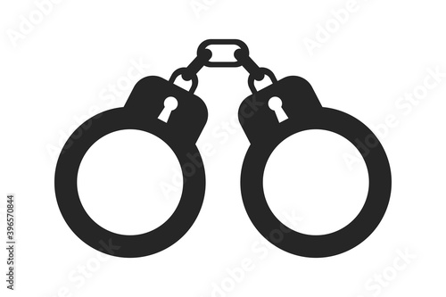 Handcuffs. Simple icon. Flat style element for graphic design. Vector EPS10 illustration.