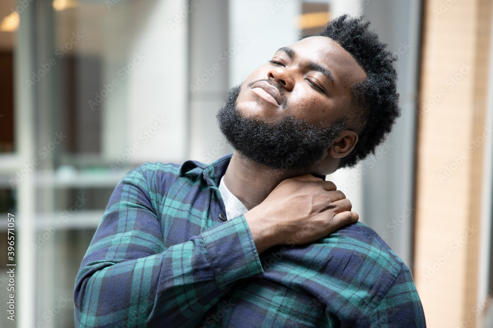 sick man with health problem at shoulder; concept of office syndrome, overwork, shoulder stiffness, muscle inflammation, spinal problem, displaced clavicle, bone joint problem, gout, rheumatoid pain sick man with health problem at shoulder; concept of office syndrome, overwork, shoulder stiffness, muscle inflammation, spinal problem, displaced clavicle, bone joint problem, gout, rheumatoid pain
