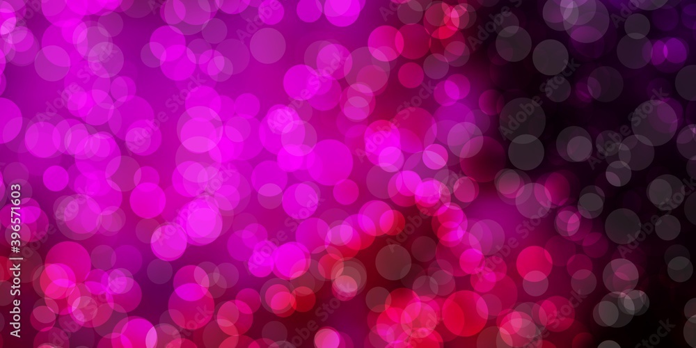 Dark Pink vector background with bubbles. Dark Pink vector background with bubbles.