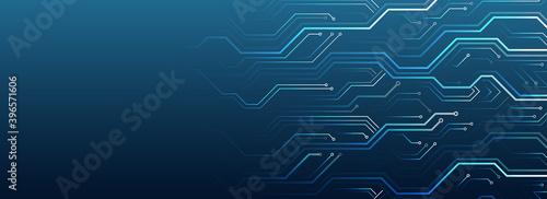 Vector design circuit board. Wide modern futuristic, engineering background. Futuristic digital science technology concept. Hi tech digital background.