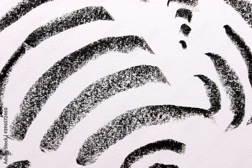 close-up black and white background hand painting close-up black and white background hand painting