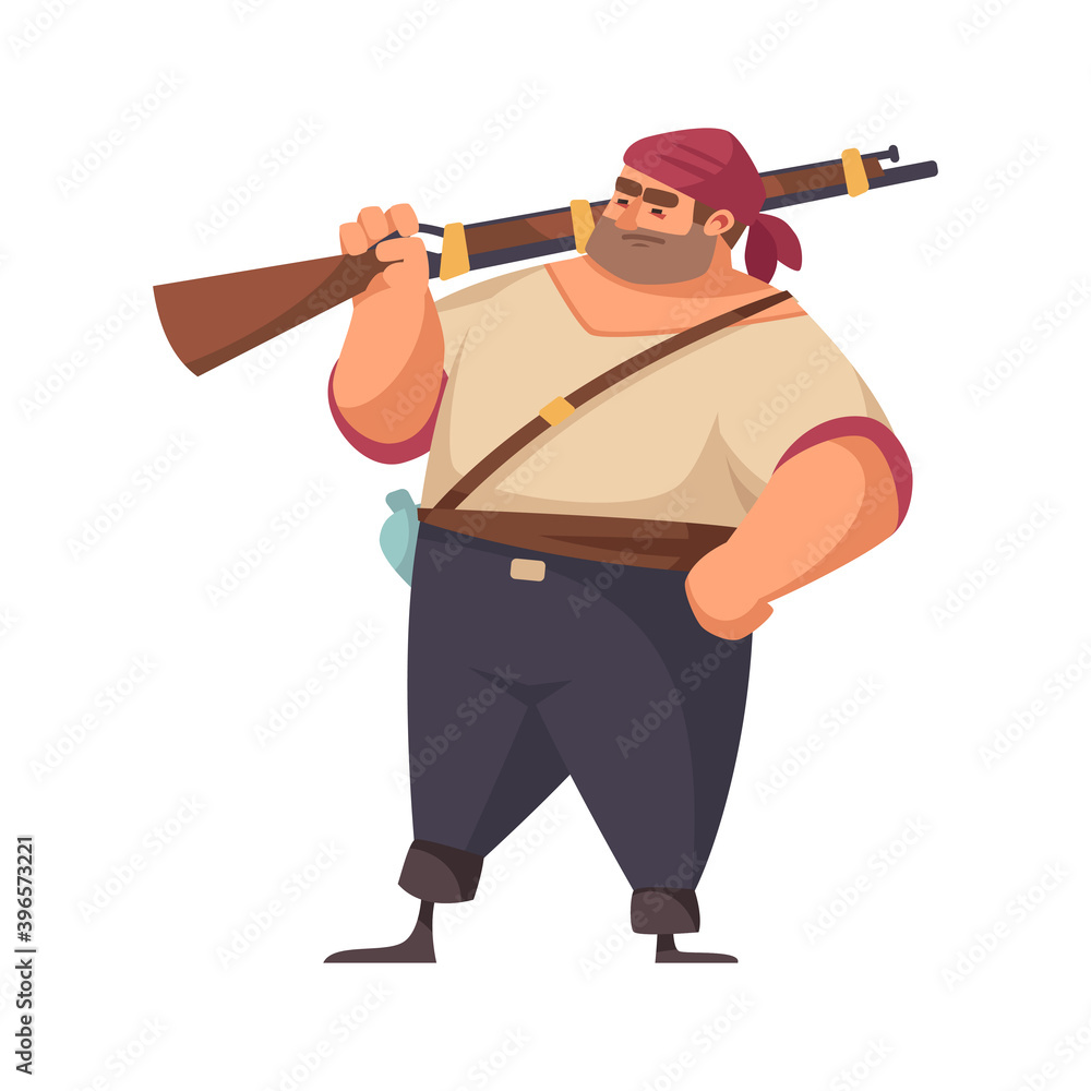 Cartoon Pirate Guard Composition Cartoon Pirate Guard Composition