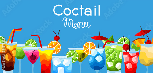 Background with alcohol cocktails.