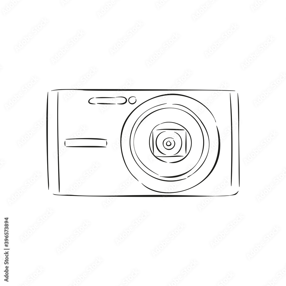 Black line vector illustration retro camera. Hand drawn ink vintage cameras with cute color. Sketch and cartoon style. Hand drawn. Black line vector illustration retro camera. Hand drawn ink vintage cameras with cute color. Sketch and cartoon style. Hand drawn.
