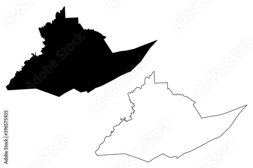 Centre County, Commonwealth of Pennsylvania (U.S. county, United States of America, USA, U.S., US) map vector illustration, scribble sketch Centre map