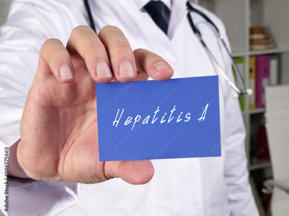 Medical concept about Hepatitis A with sign on the piece of paper. Medical concept about Hepatitis A with sign on the piece of paper.