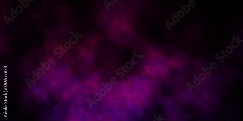 Dark Pink vector texture with lines, triangles.