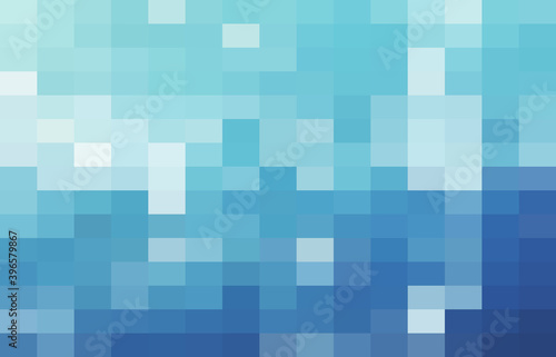 Abstract Blue geometric Background, Creative Design Templates. Pixel art Grid Mosaic, 8 bit vector background.