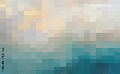 Abstract Blue geometric Background, Creative Design Templates. Pixel art Grid Mosaic, 8 bit vector background.